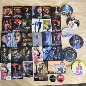 37 Vintage Movie Buttons Collection Of 37 Pins Lot Collections Cinema